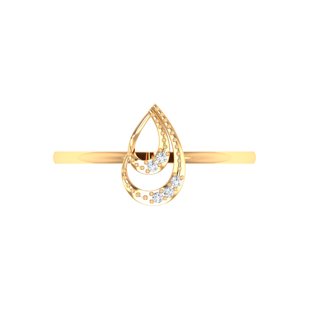 Stunning Pear Shaped Diamond Ring In 925 Sterling Silver - Ten