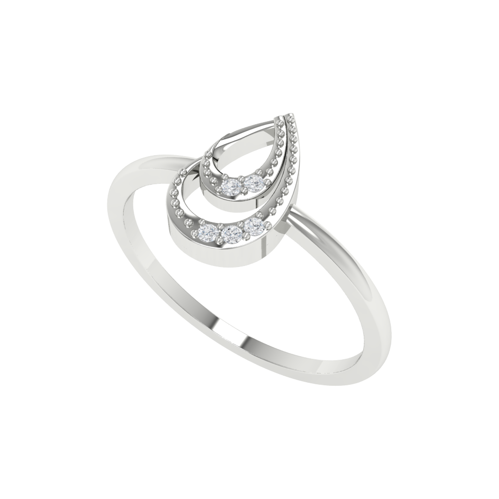 Stunning Pear Shaped Diamond Ring - Five
