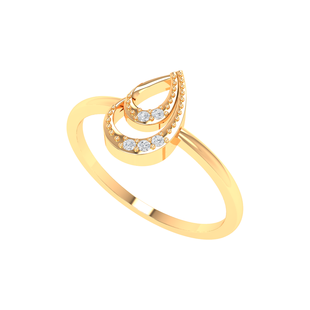 Stunning Pear Shaped Diamond Ring In 925 Sterling Silver - Nine