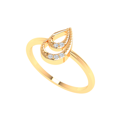 Stunning Pear Shaped Diamond Ring In 925 Sterling Silver - Nine