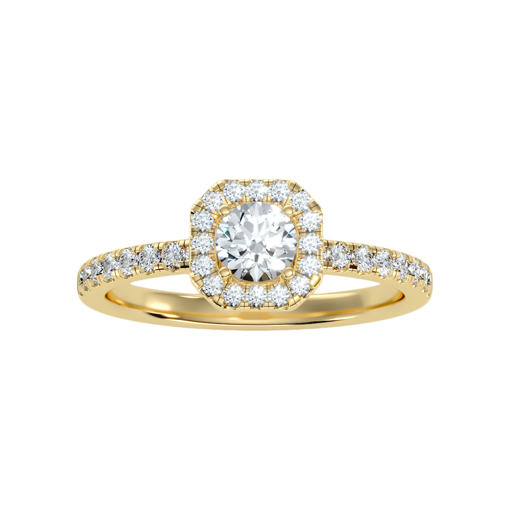 Stupefying Halo Ring In 925 Sterling Silver - Ten
