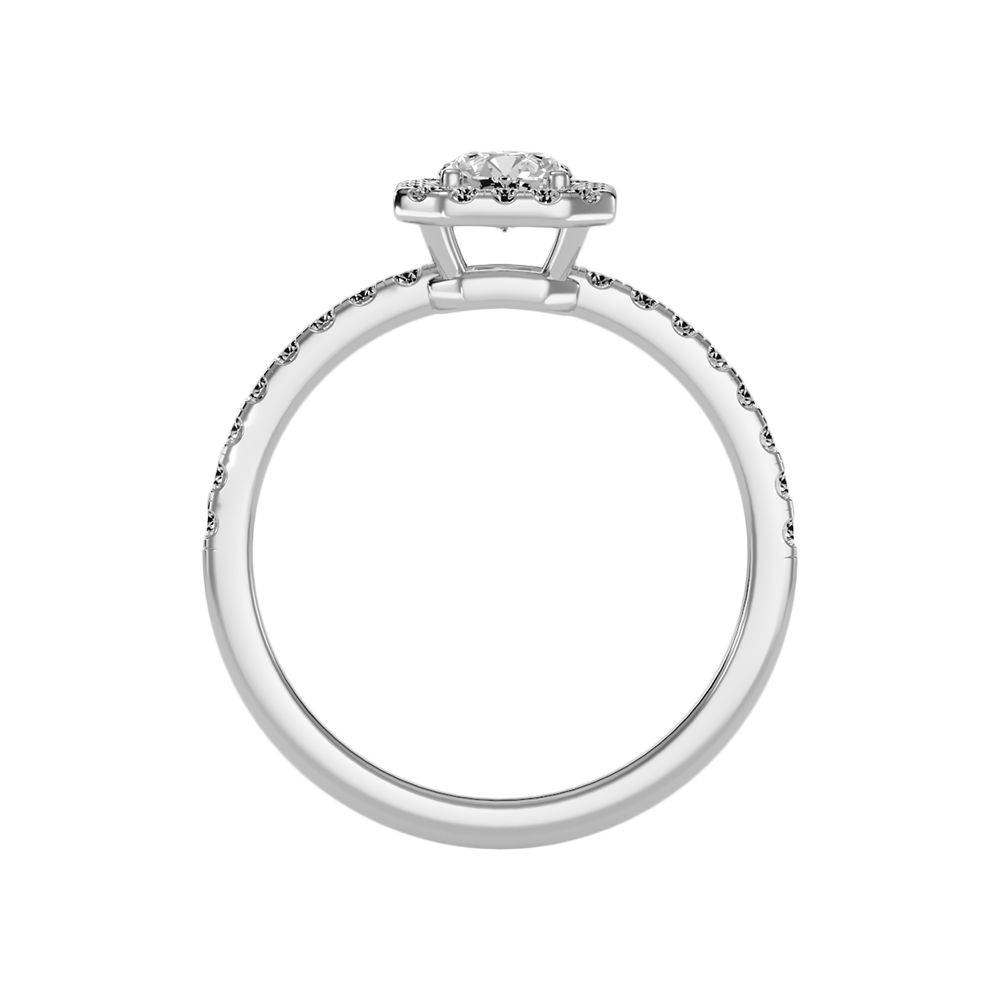 Stupefying Halo Ring In 925 Sterling Silver - Eight