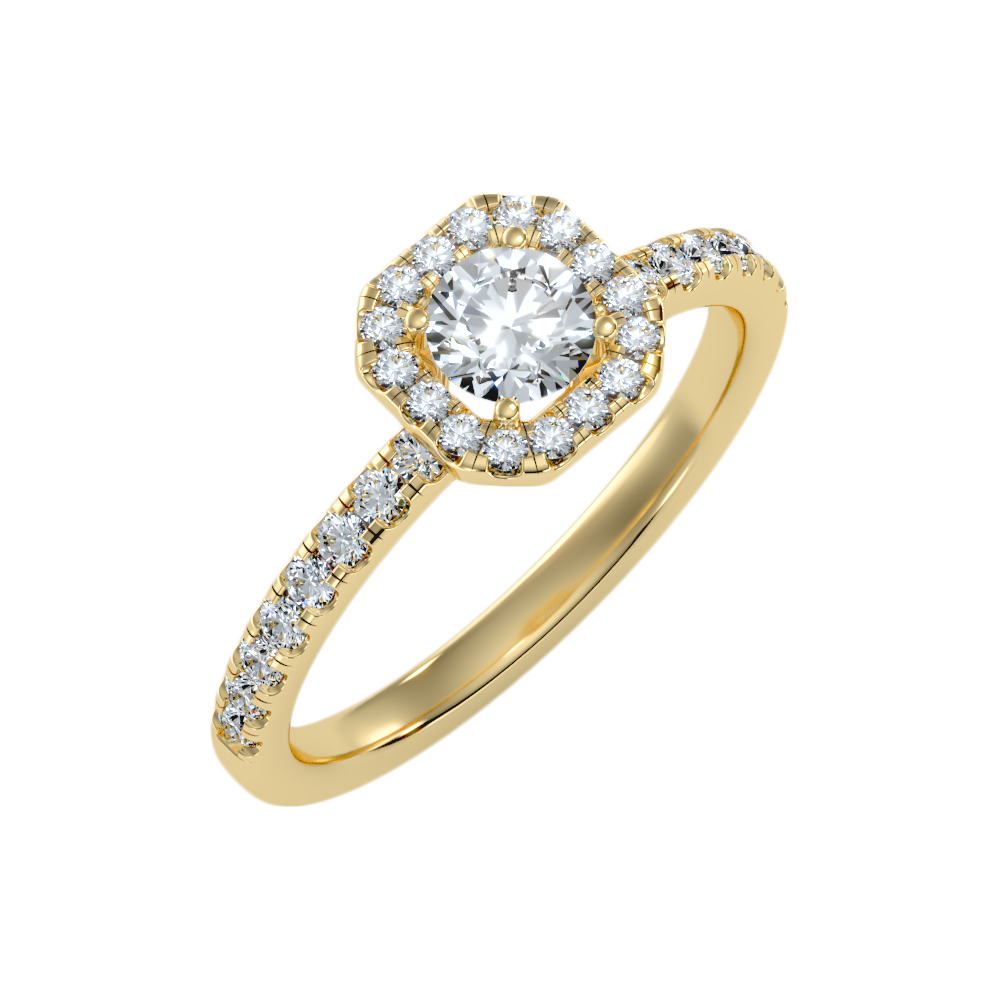 Stupefying Halo Ring In 925 Sterling Silver - Nine