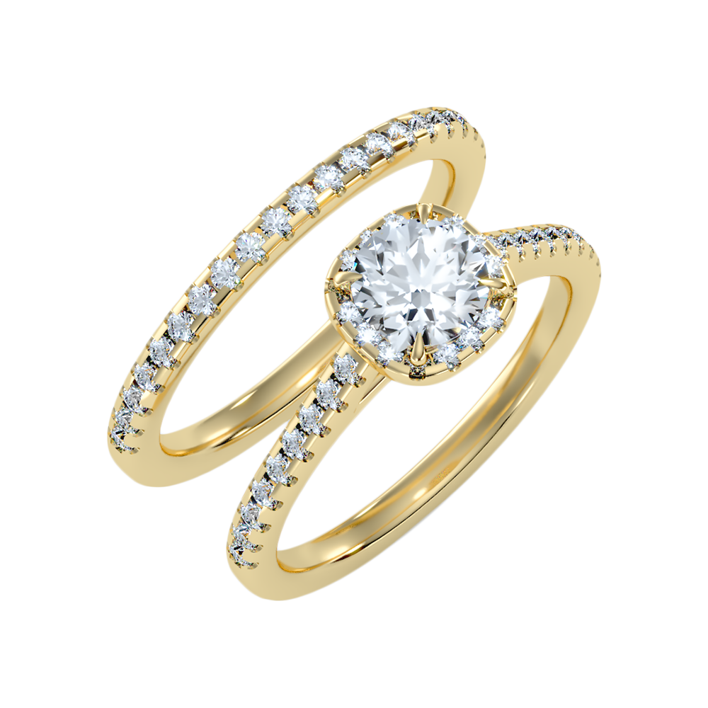 Stylish Bridal Ring Set In 925 Sterling Silver - One