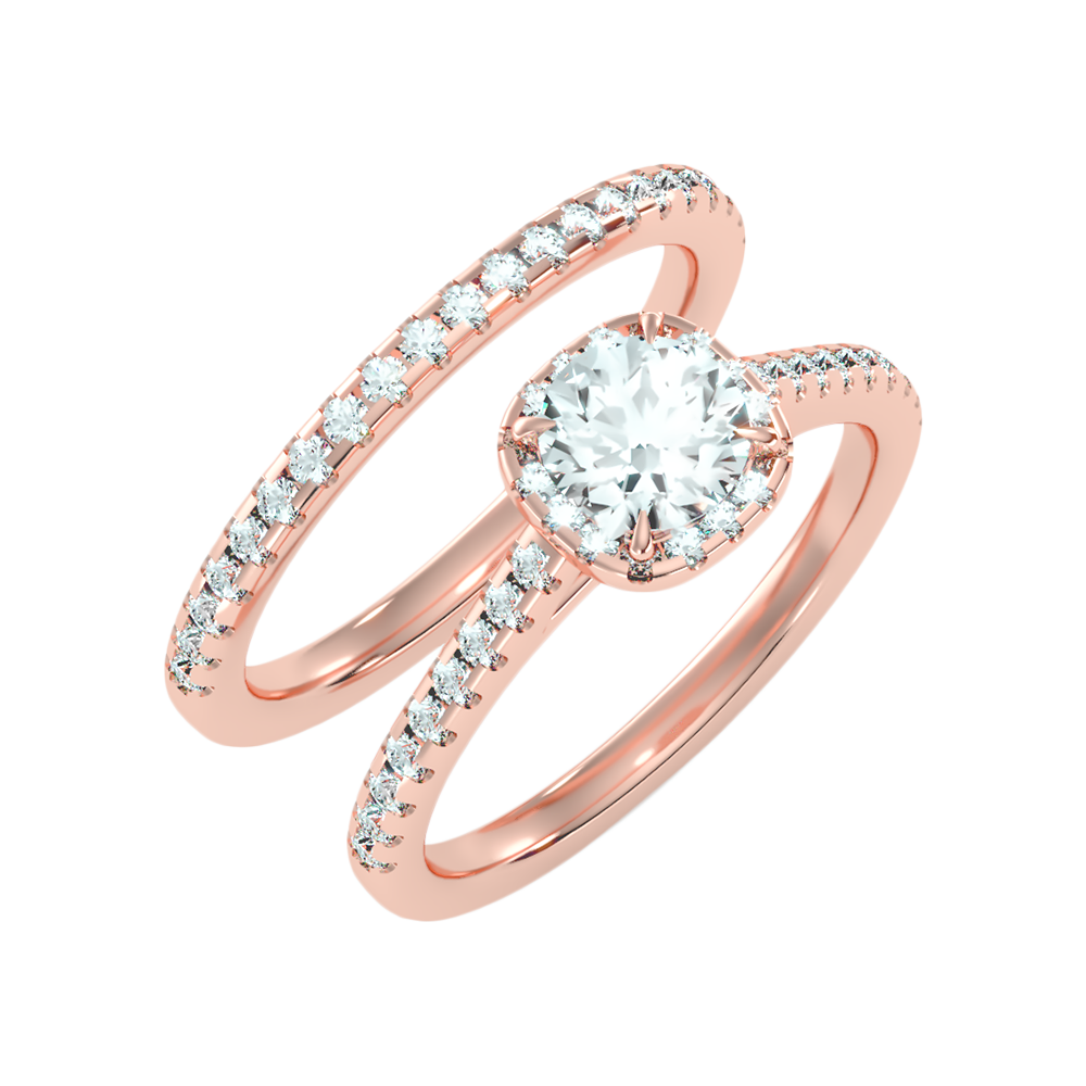 Stylish Bridal Ring Set In 925 Sterling Silver - Nine