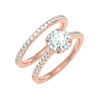 Stylish Bridal Ring Set In 925 Sterling Silver - Nine