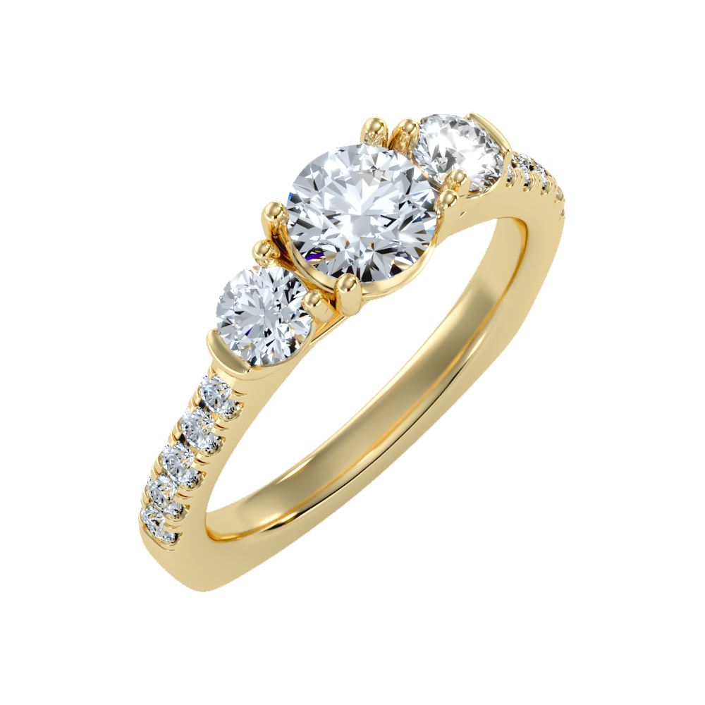 Stylish Halo Solitaire Ring - Ten