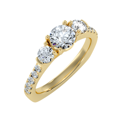 Stylish Halo Solitaire Ring In 925 Sterling Silver - Ten