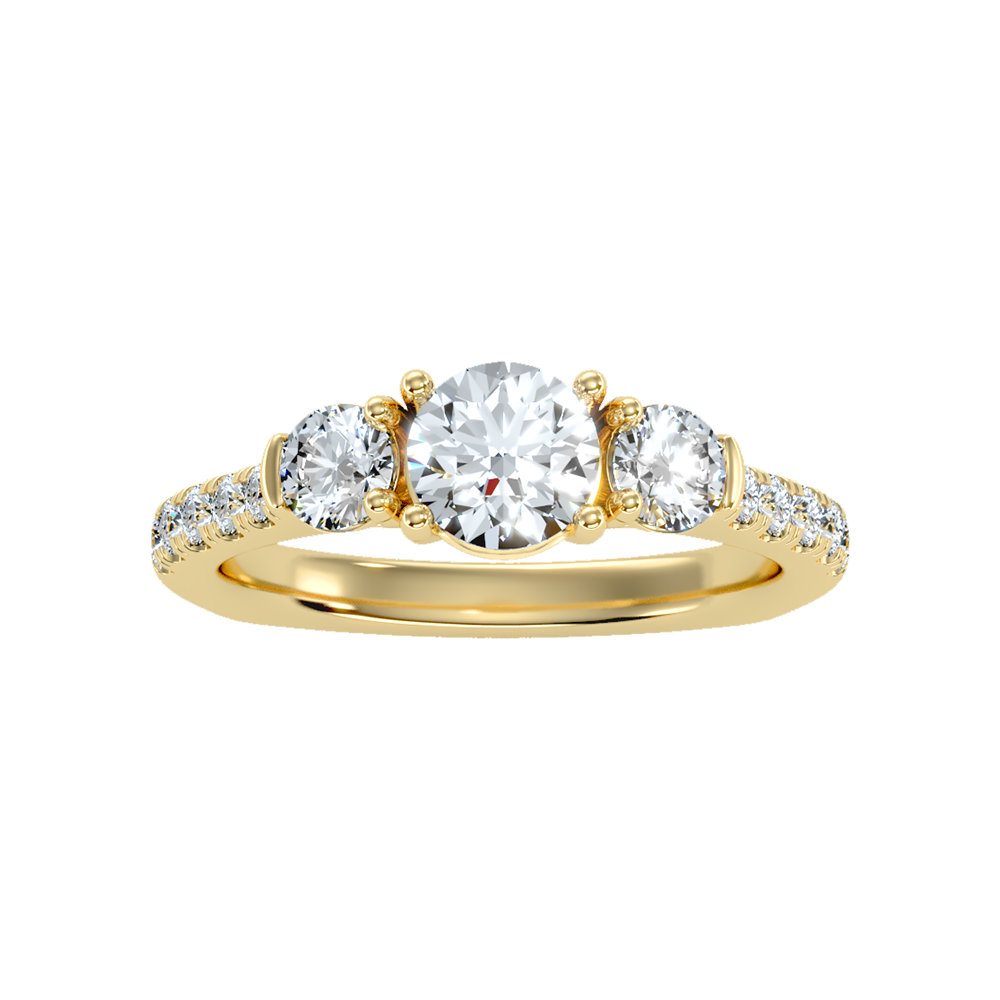 Stylish Halo Solitaire Ring - Eleven