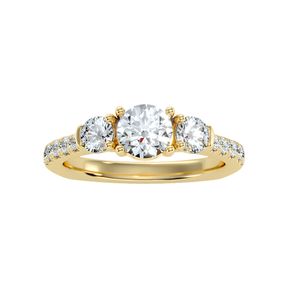Stylish Halo Solitaire Ring In 925 Sterling Silver - Eleven