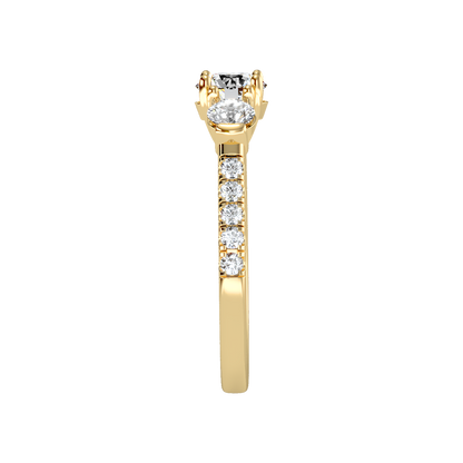 Stylish Halo Solitaire Ring In 925 Sterling Silver - Twelve