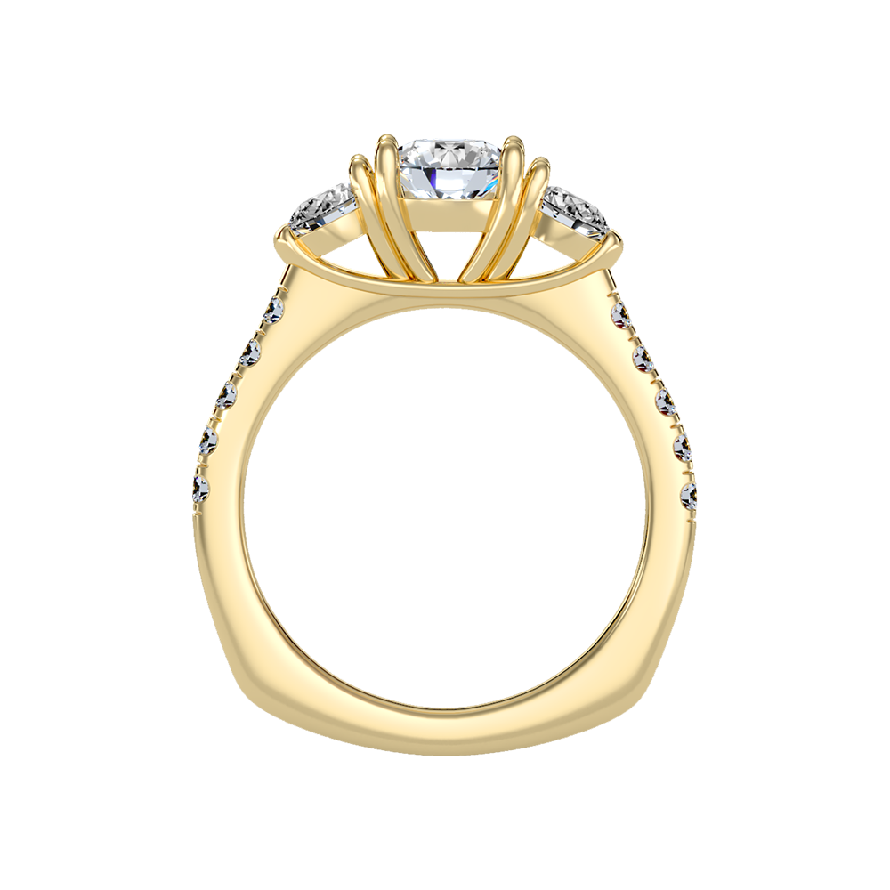 Stylish Halo Solitaire Ring - Thirteen