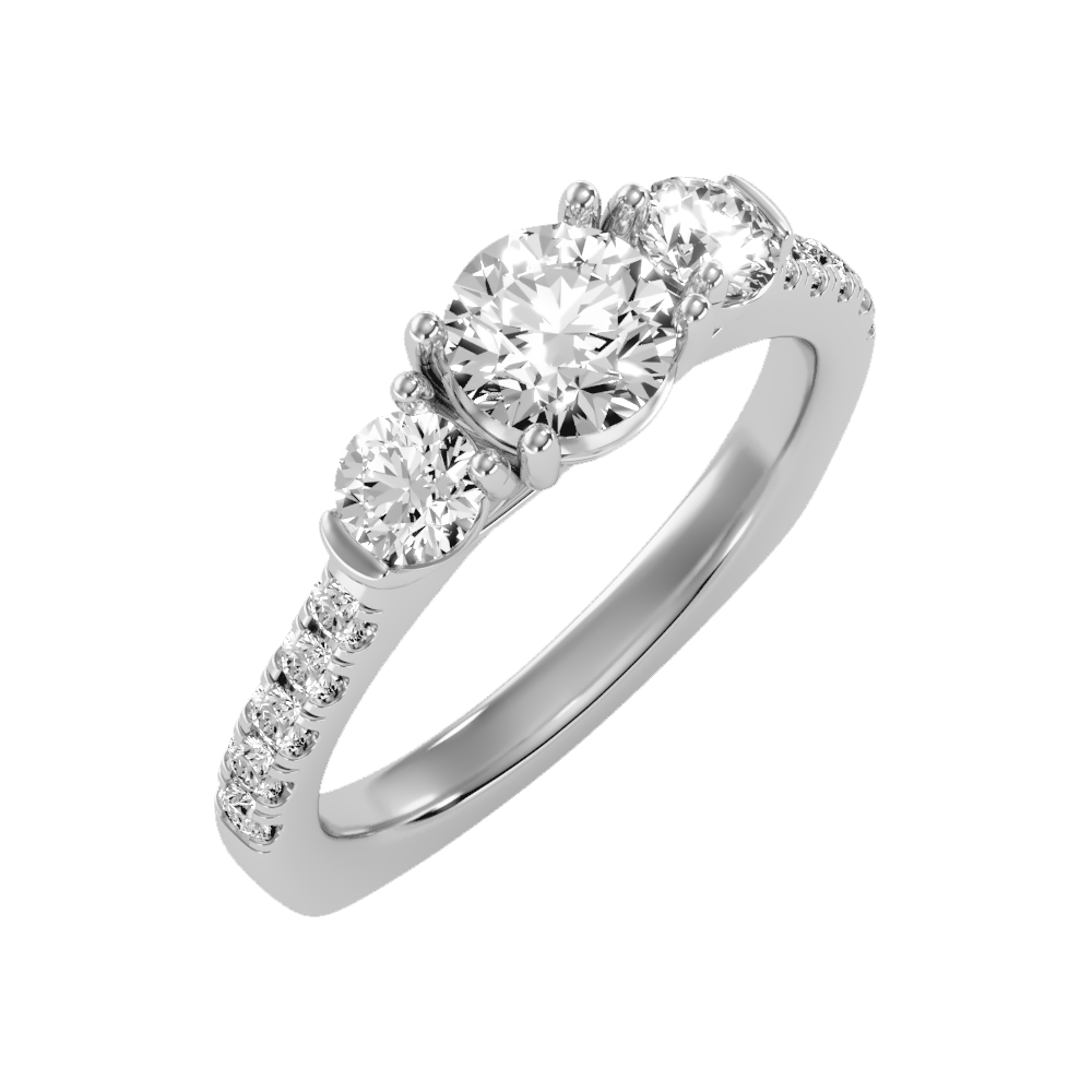 Stylish Halo Solitaire Ring In 925 Sterling Silver - Two