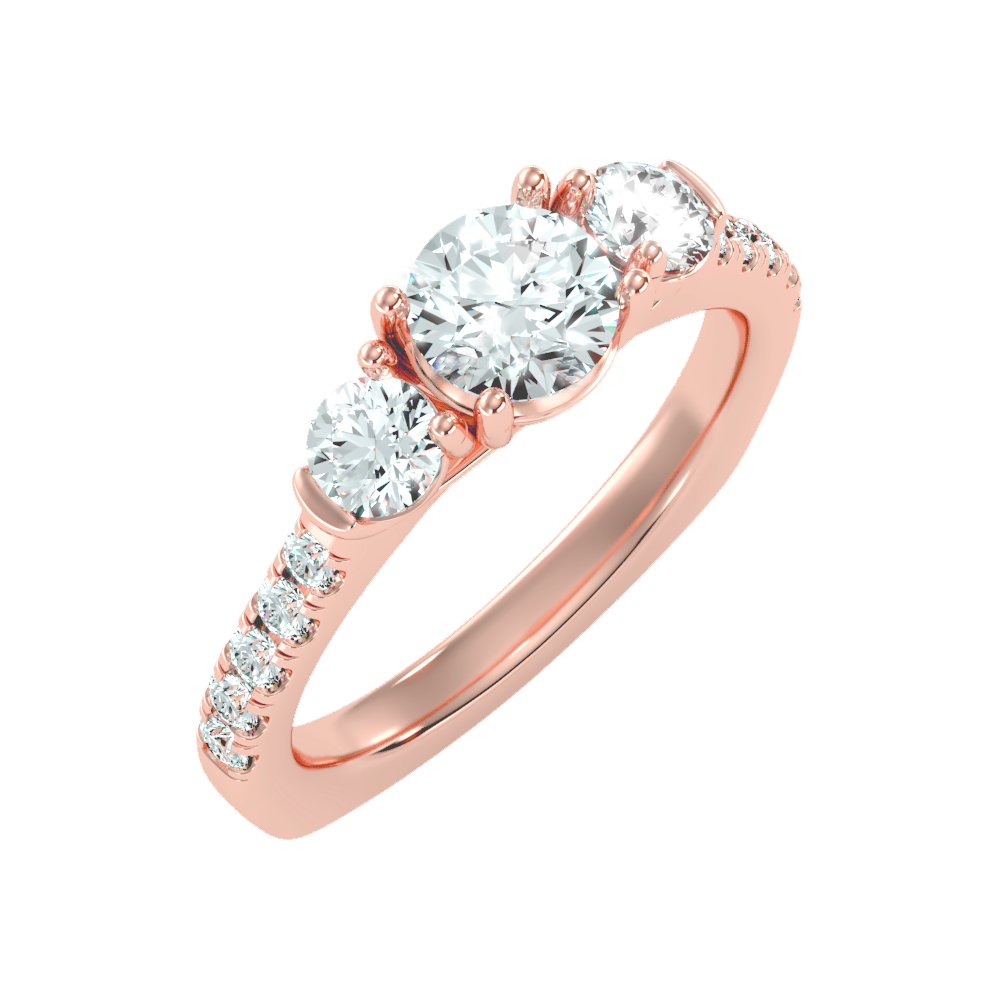 Stylish Halo Solitaire Ring In 925 Sterling Silver - Six