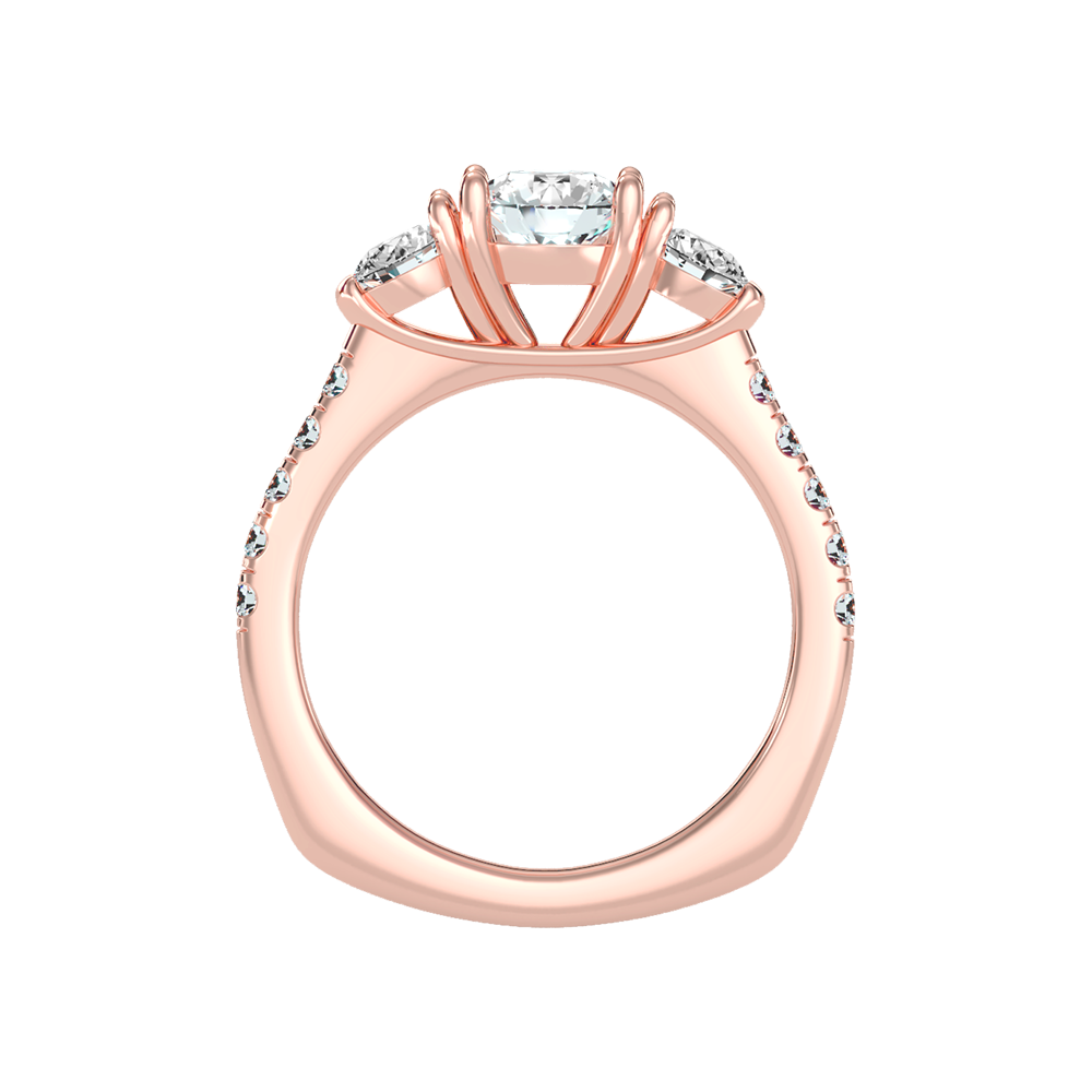 Stylish Halo Solitaire Ring In 925 Sterling Silver - Seven