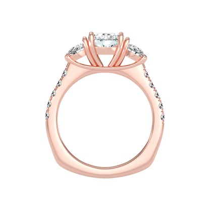 Stylish Halo Solitaire Ring In 925 Sterling Silver - Seven
