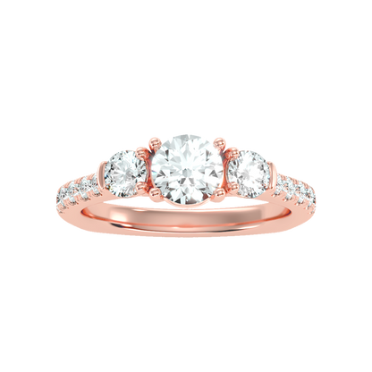 Stylish Halo Solitaire Ring In 925 Sterling Silver - Eight