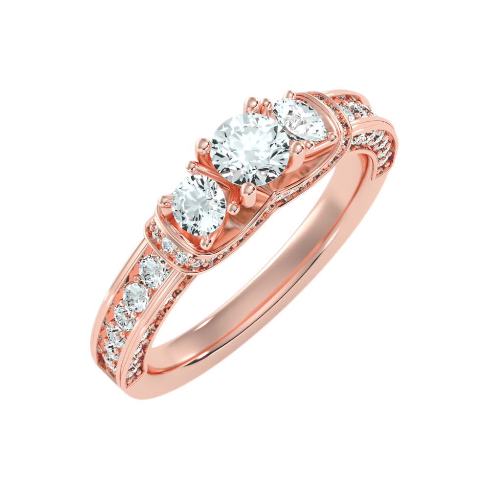 Sumptuous Three Stone Diamond Engagement Ring - One