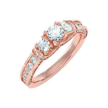 Sumptuous Three Stone Diamond Engagement Ring - One