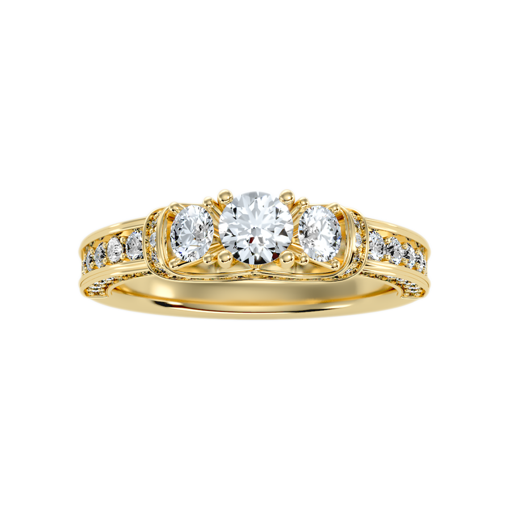 Sumptuous Three Stone Diamond Engagement Ring - Ten