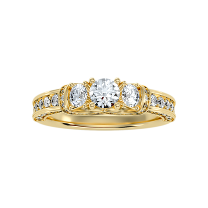 Sumptuous Three Stone Diamond Engagement Ring - Ten