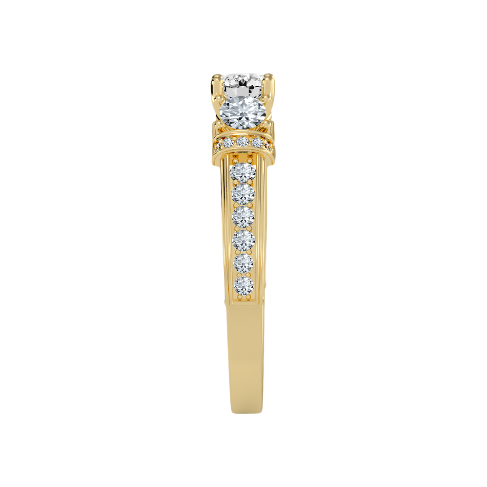 Sumptuous Three Stone Diamond Engagement Ring In 925 Sterling Silver - Eleven