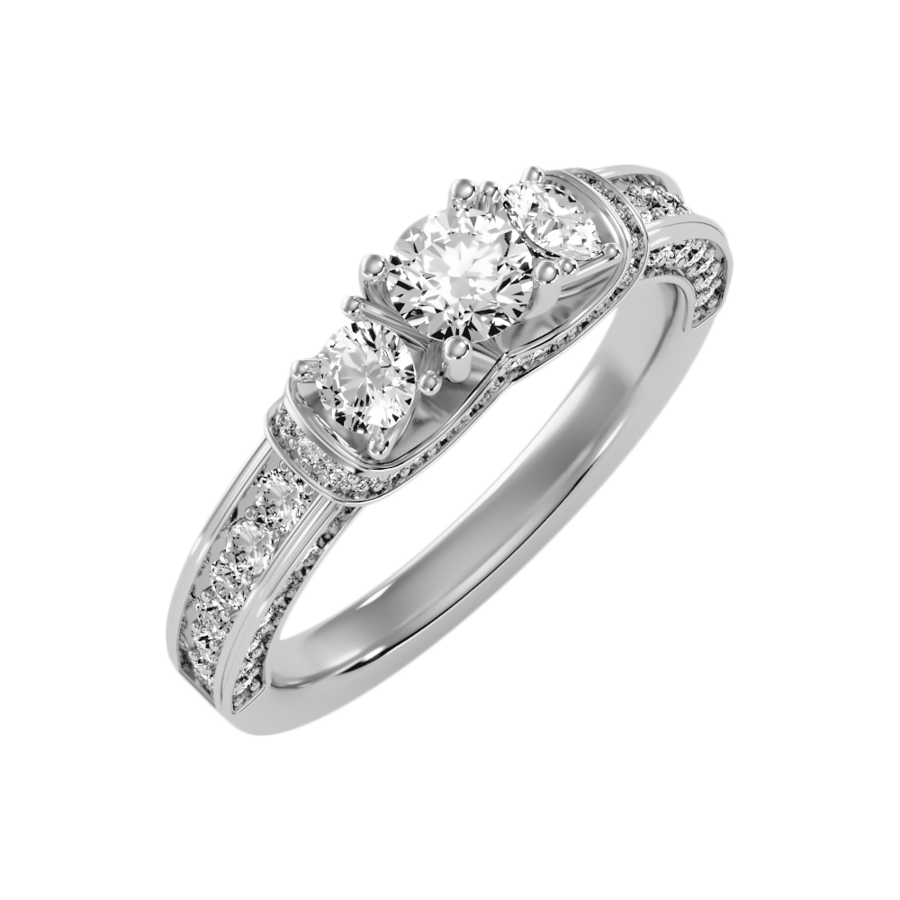 Sumptuous Three Stone Diamond Engagement Ring - Five