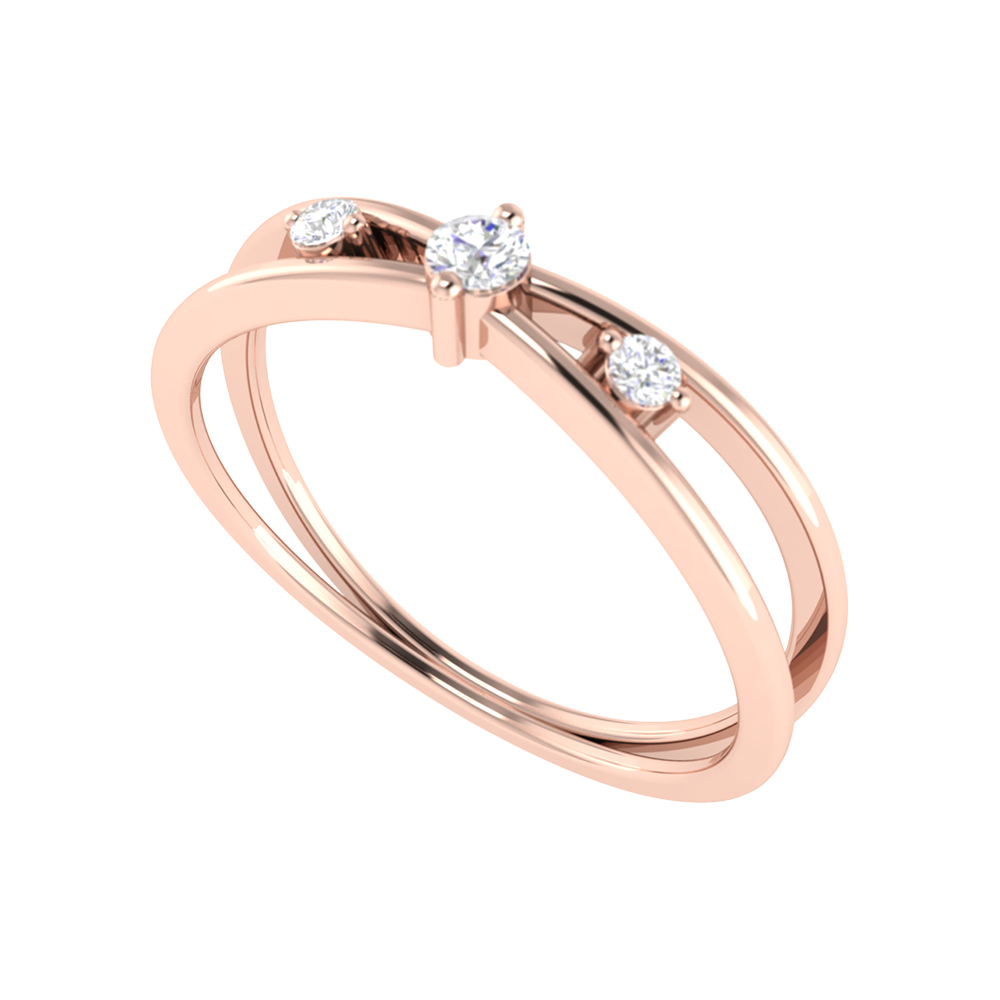 Sunshine Tri Stone Ring In 925 Sterling Silver - One