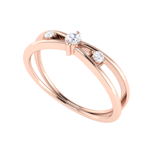 Sunshine Tri Stone Ring In 925 Sterling Silver - One