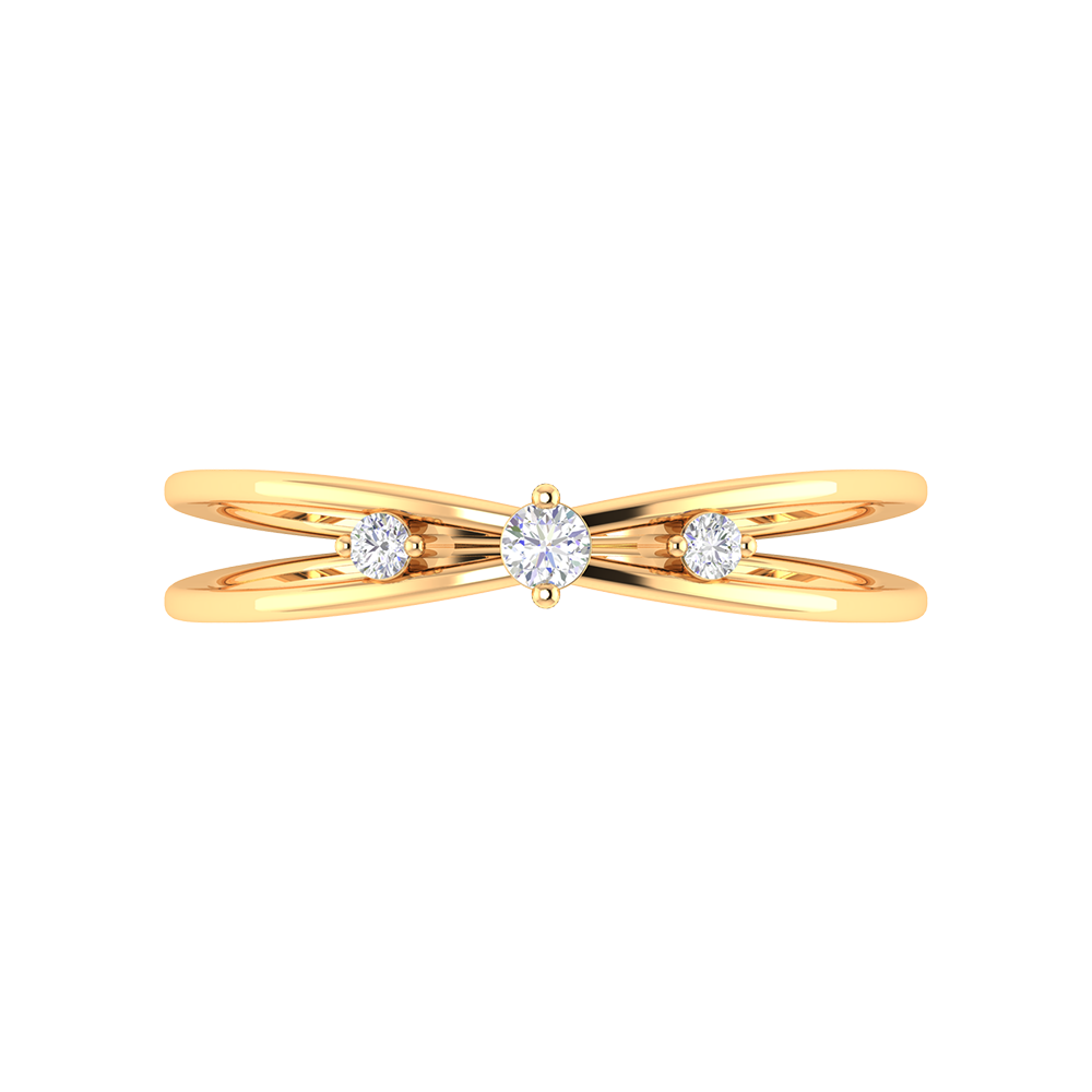 Sunshine Tri Stone Ring In 925 Sterling Silver - Ten