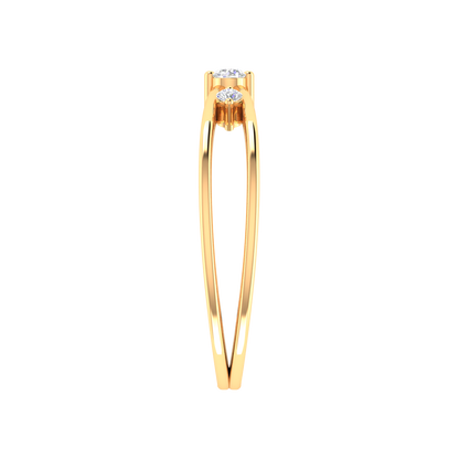 Sunshine Tri Stone Ring In 925 Sterling Silver - Eleven