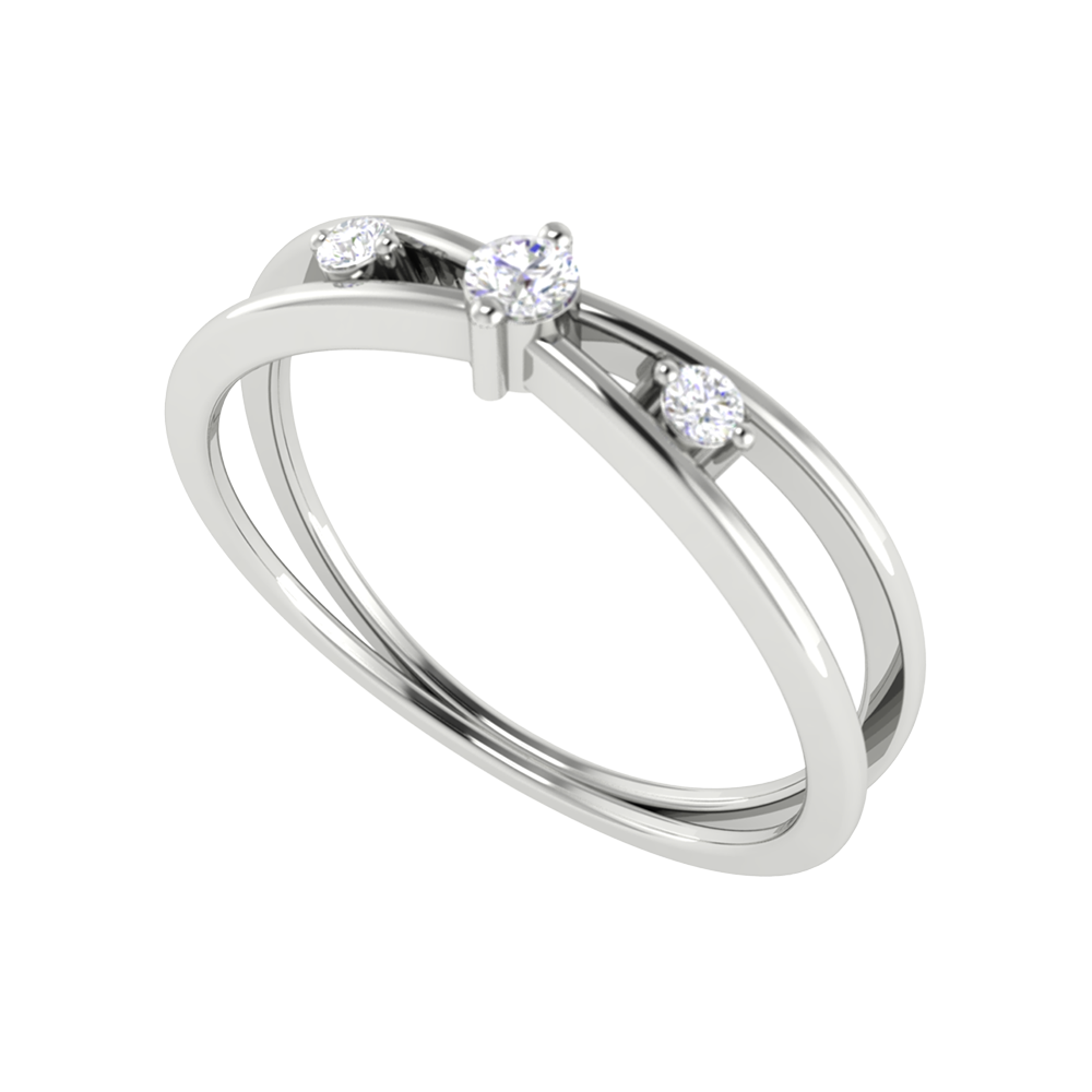 Sunshine Tri Stone Ring In 925 Sterling Silver - Five