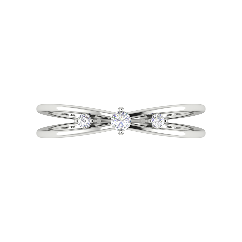 Sunshine Tri Stone Ring In 925 Sterling Silver - Six