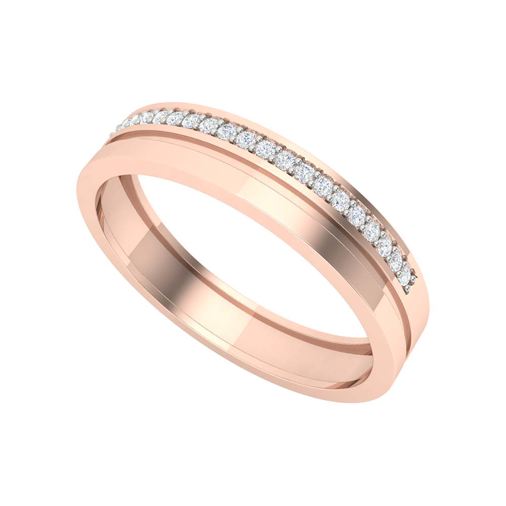 Superb Style Diamond Band In 925 Sterling Silver - One