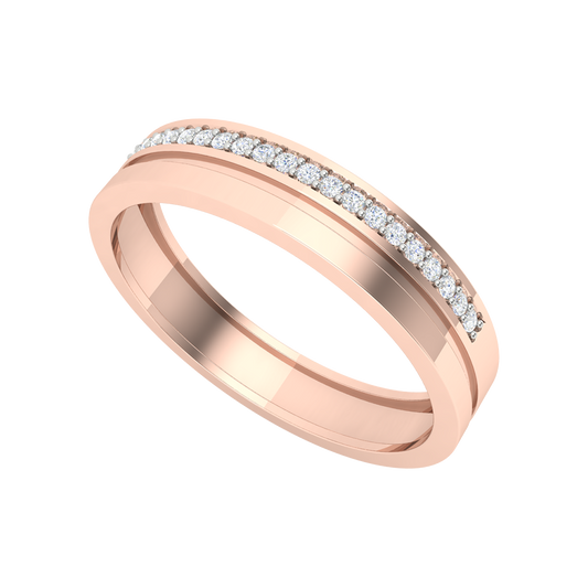 Superb Style Diamond Band In 925 Sterling Silver - One