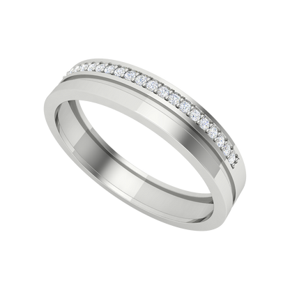 Superb Style Diamond Band In 925 Sterling Silver - Five
