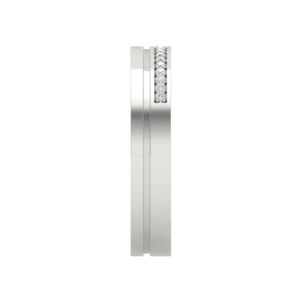 Superb Style Diamond Band In 925 Sterling Silver - Seven