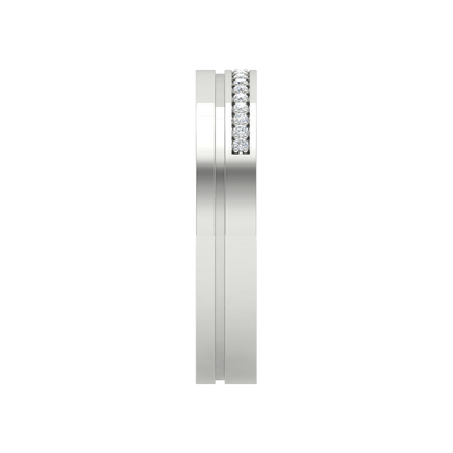 Superb Style Diamond Band In 925 Sterling Silver - Seven