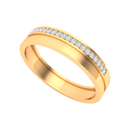 Superb Style Diamond Band In 925 Sterling Silver - Nine
