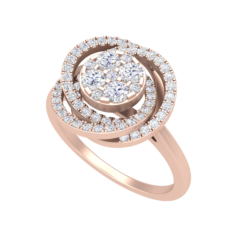 Superficial Band Cluster Ring In 925 Sterling Silver - One
