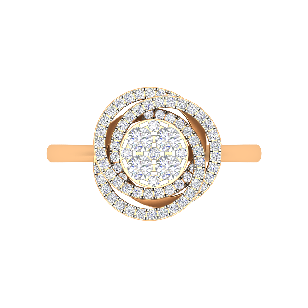 Superficial Band Cluster Ring In 925 Sterling Silver - Ten