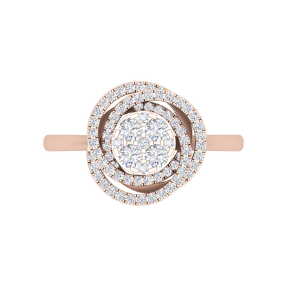 Superficial Band Cluster Ring In 925 Sterling Silver - Two