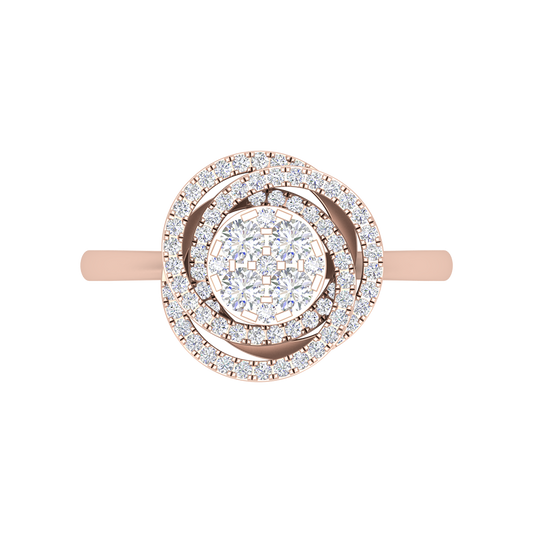 Superficial Band Cluster Ring In 925 Sterling Silver - Two