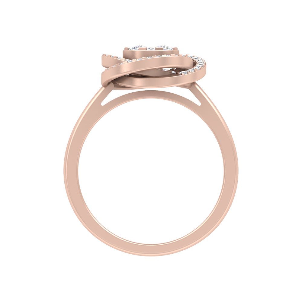 Superficial Band Cluster Ring In 925 Sterling Silver - Four