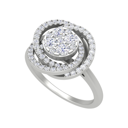 Superficial Band Cluster Ring In 925 Sterling Silver - Five