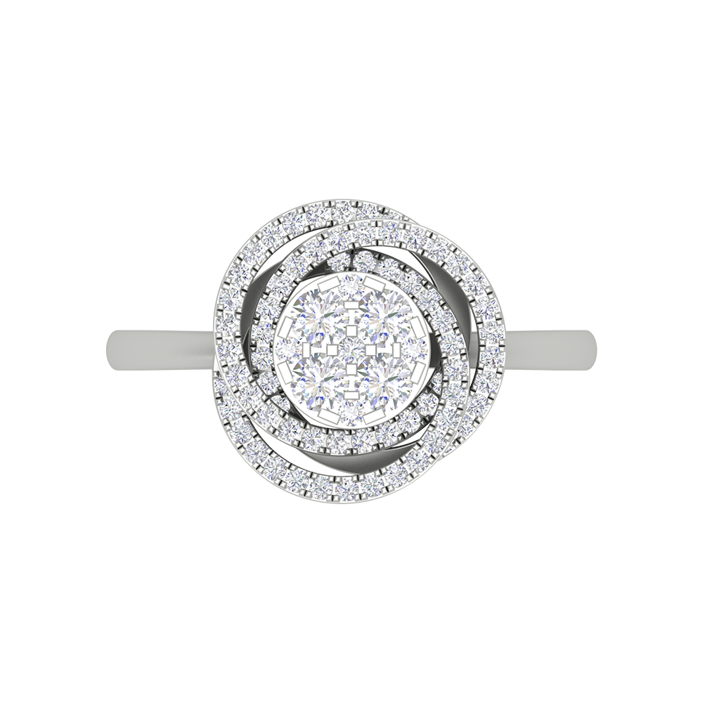 Superficial Band Cluster Ring In 925 Sterling Silver - Six