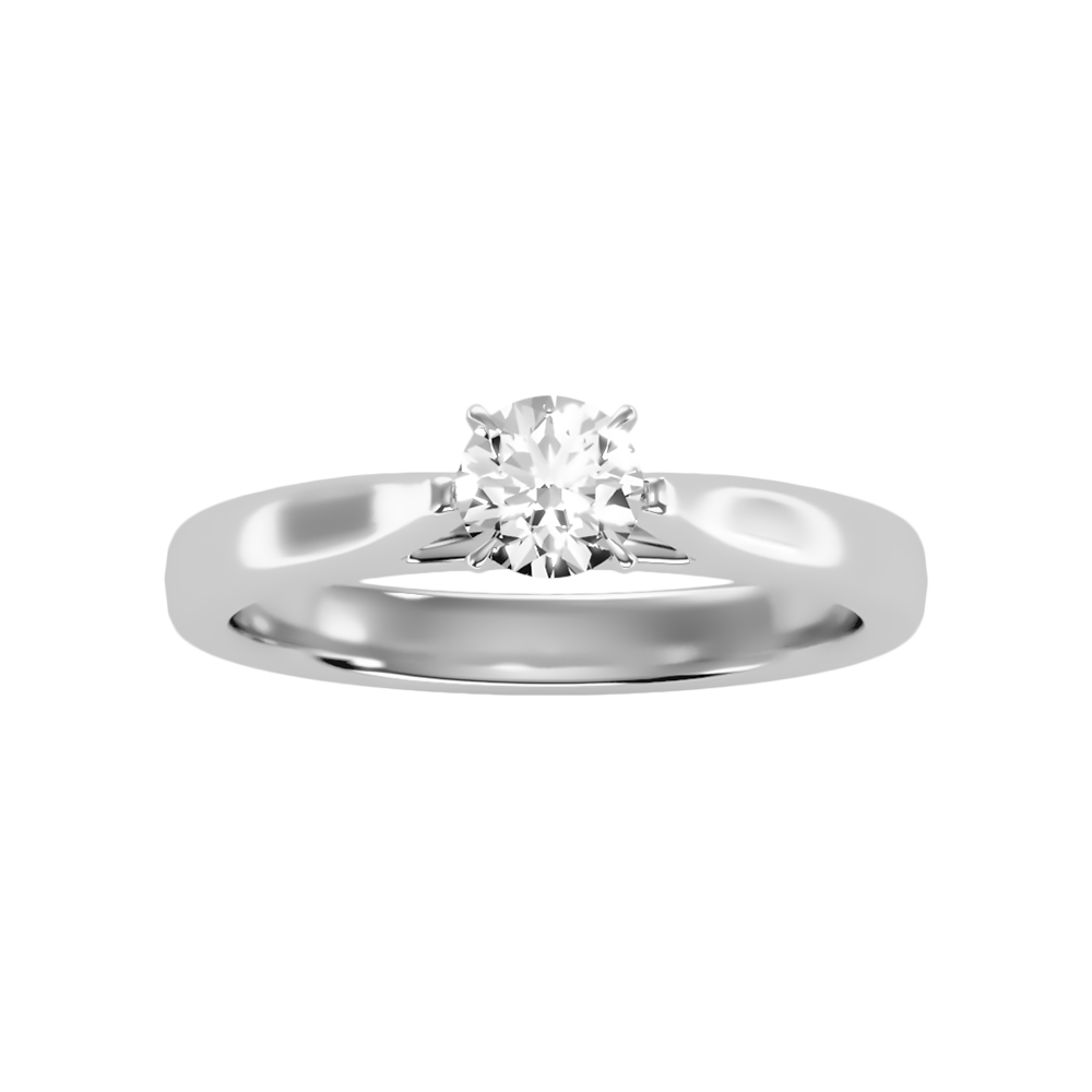 Super Classic Solitaire Ring In 925 Sterling Silver - Three