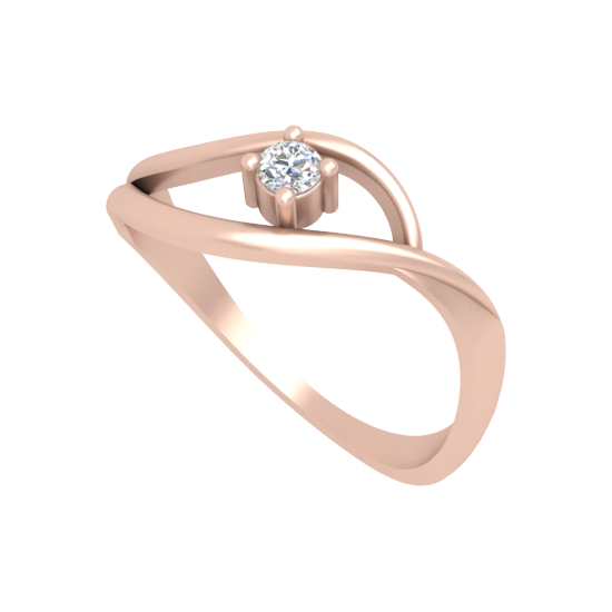 Swirl Single Stone Ring In 925 Sterling Silver - One