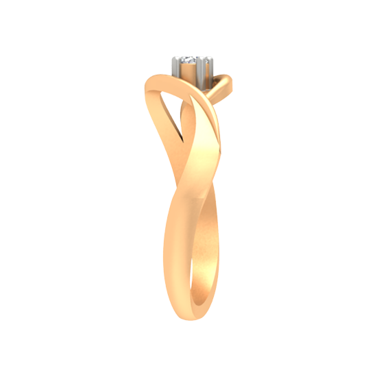 Swirl Single Stone Ring In 925 Sterling Silver - Eleven