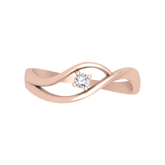 Swirl Single Stone Ring In 925 Sterling Silver - Two